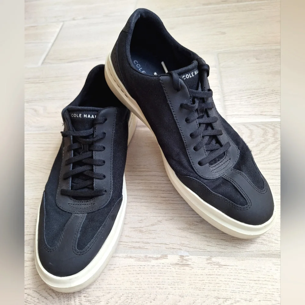 Cole Haan Men's Black GrandPrø Rally Canvas T-Toe Sneaker Size 10.5